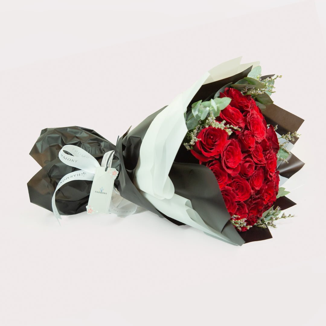 Graceful Red Rose Bouquet - Harmony Flowers