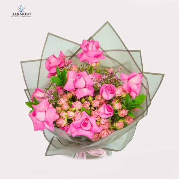 Blushing Pink and Peach Roses - Image 2