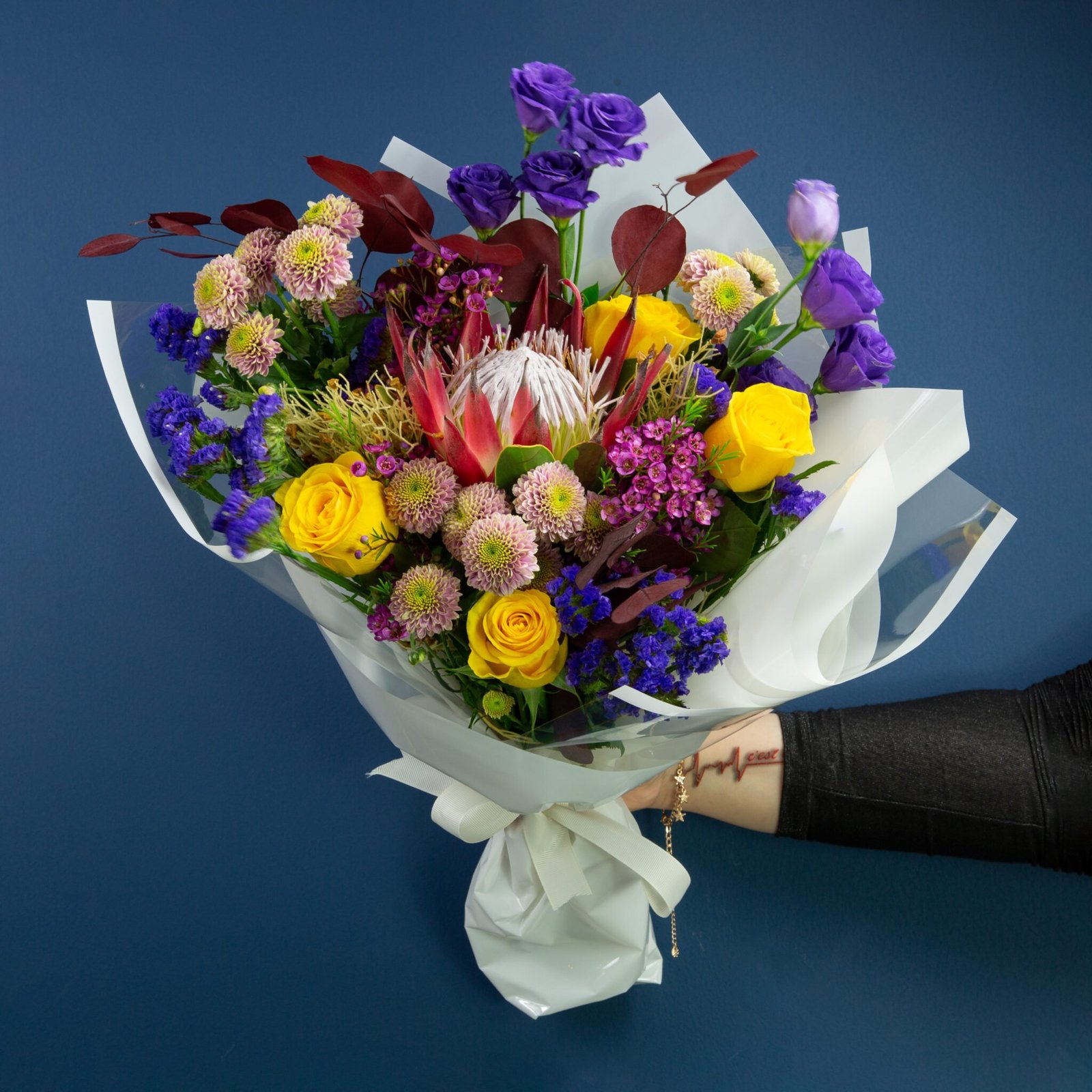Texas bluebells & Rose Bouquet