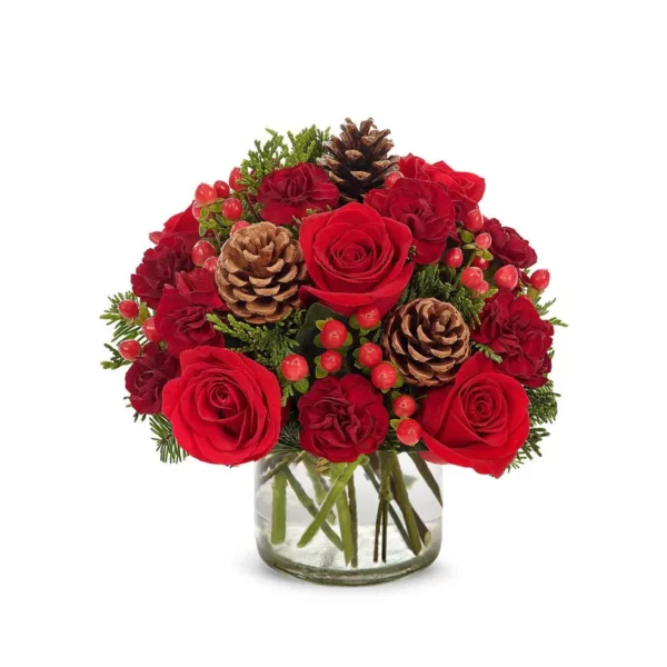 Crimson Christmas Vase