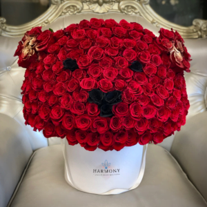 Red Bear Box of flowers