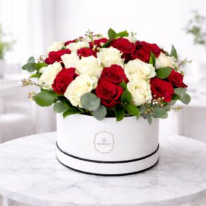 Red & White Rose Harmony Box 
