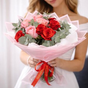 Blush & Red Rose Romantic Bouquet 